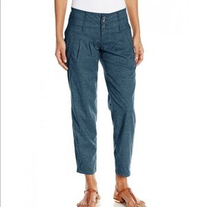 Prana Sz 0 Lizbeth Capri Hemp Blend Pants Blue